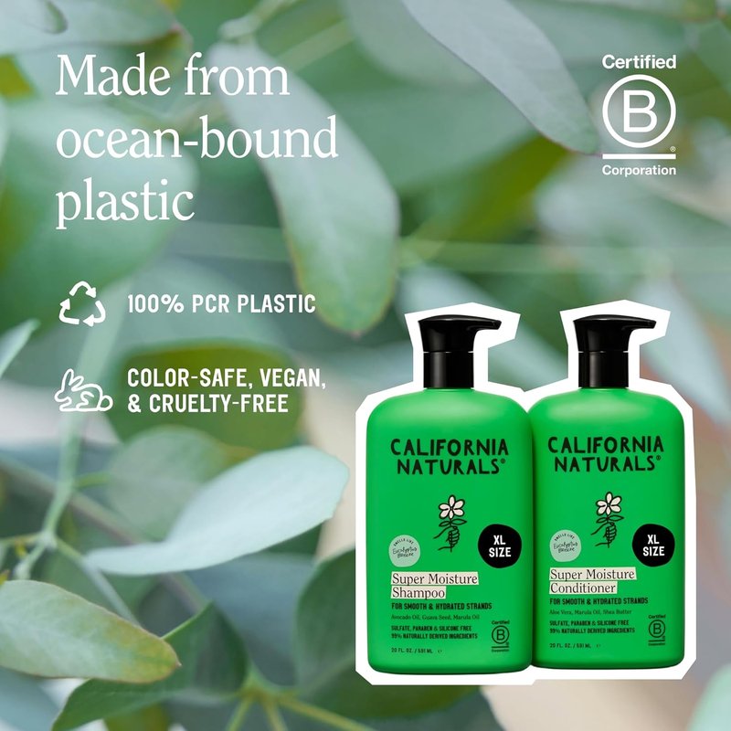 California Naturals Eucalyptus Breeze Shampoo & Conditioner Set - Hydrating Care for Dry, Damaged Hair | 20 oz, Vegan & Cruelty-Free