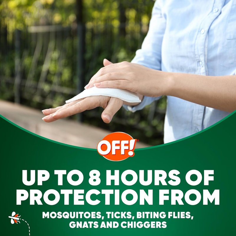 OFF! Deep Woods Mosquito Repellent Wipes - Long-Lasting Protection | 12 Individually Wrapped Wipes