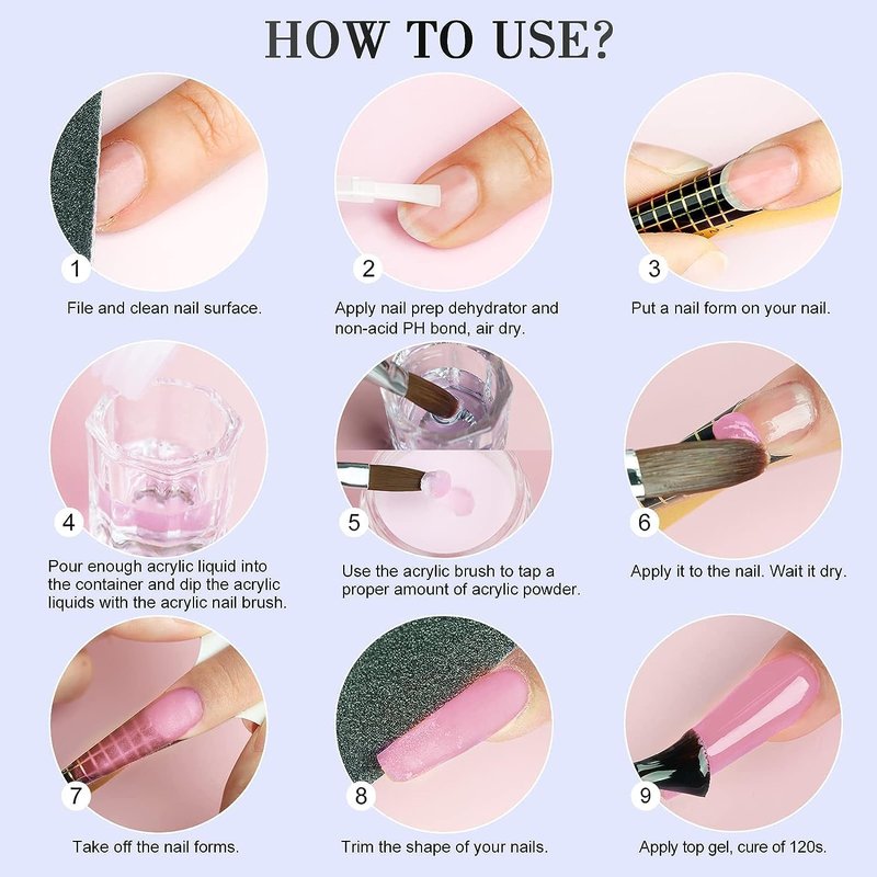 MUSILAN Monomer Acrylic Nail Liquid 150ML - Non-Yellowing Acrylic Monomer with 3 Brushes (Size 8/10/14)