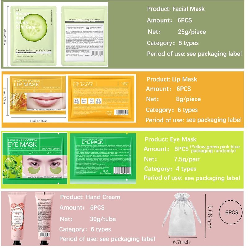 Regine Switzerland Spa Party Supplies - Complete Spa Day Kit with Facial Masks & Under Eye Patches | Perfect for Birthdays & Baby Showers