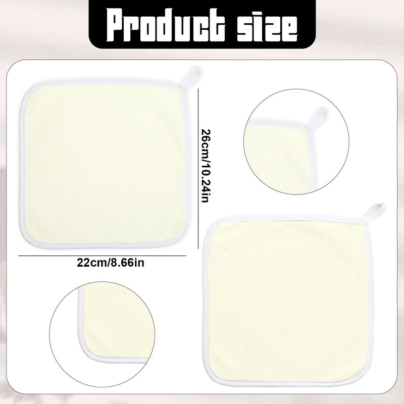 Aphumedc 4PCS Exfoliating Washcloth Set - Soft Weave Towel for Face Body, Body Scrubber for Dead Skin Thin Wash Rags for Travel - Beige Exfoliating Towel Pack