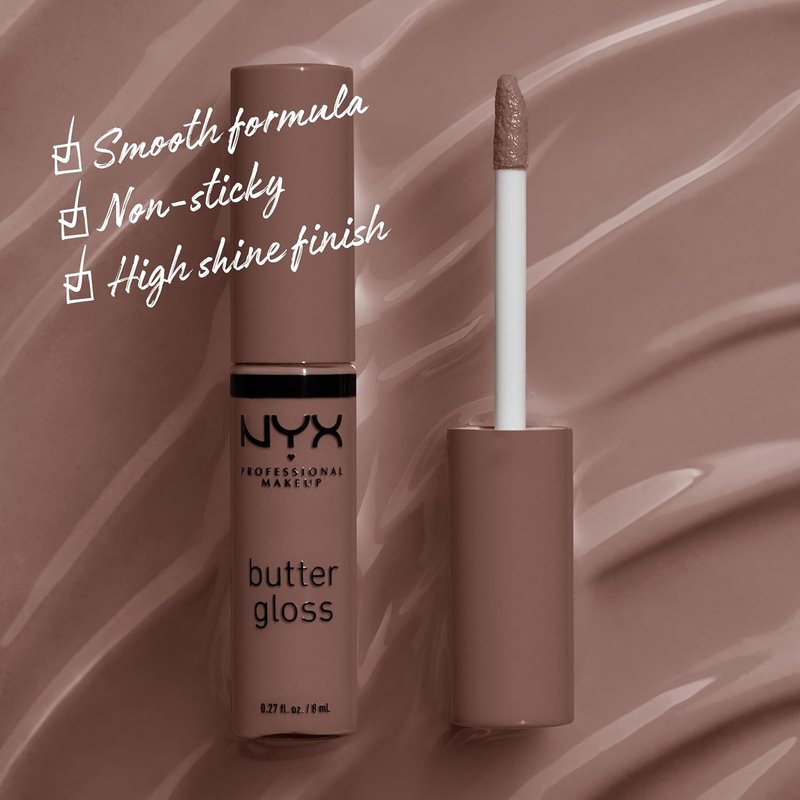 NYX Butter Gloss - Brown Sugar Non-Sticky Lip Gloss | Rich Cinnamon Roll Shade