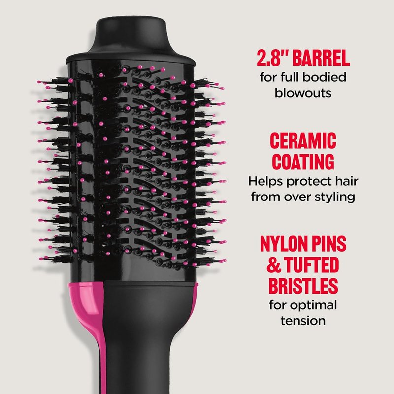 REVLON One-Step Volumizer Hair Dryer & Styler - Effortless Salon-Style Blowouts | Less Frizz, More Shine, Black (Pack of 2)