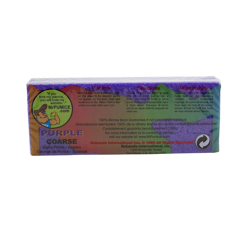 Mr. Pumice Purple PUMI Bar - Extra-Coarse, Pumice Stone for Feet Callus Remover, Pedicure Tools for Feet, Foot Scrubber for Dead Skin Remover, Foot Care, 1 Pack