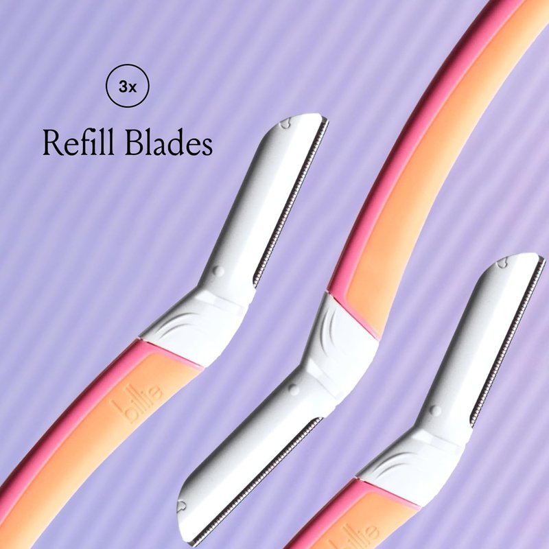 Billie Dermaplane Refill Blades - Stainless Steel with Safety Micro-Guards - Gently Exfoliates Skin | 3 Count