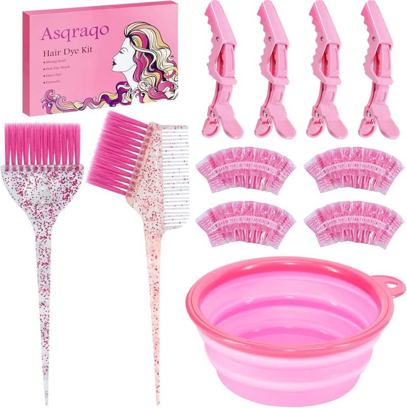 Hair Coloring Kit - 11-Piece Professional Salon Tools for DIY Mixing | Includes Clips, Bowl, Dye Brush, Earmuffs