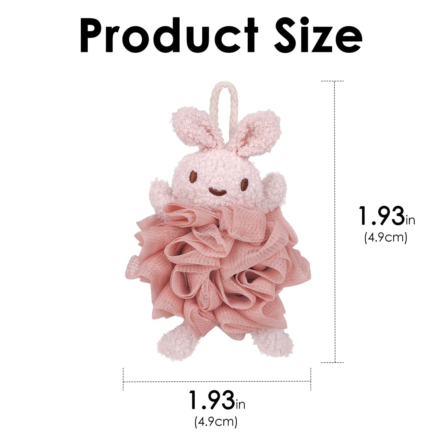 Biiange Bath Sponges,Animal Bath Sponges, Handmade Bath Flower Cute Rabbit, Bathing Balls,Exfoliating Back Scrubber, Bath Scrubber, Shower Scrubber, Body Scrubber(2Pcs Rabbit