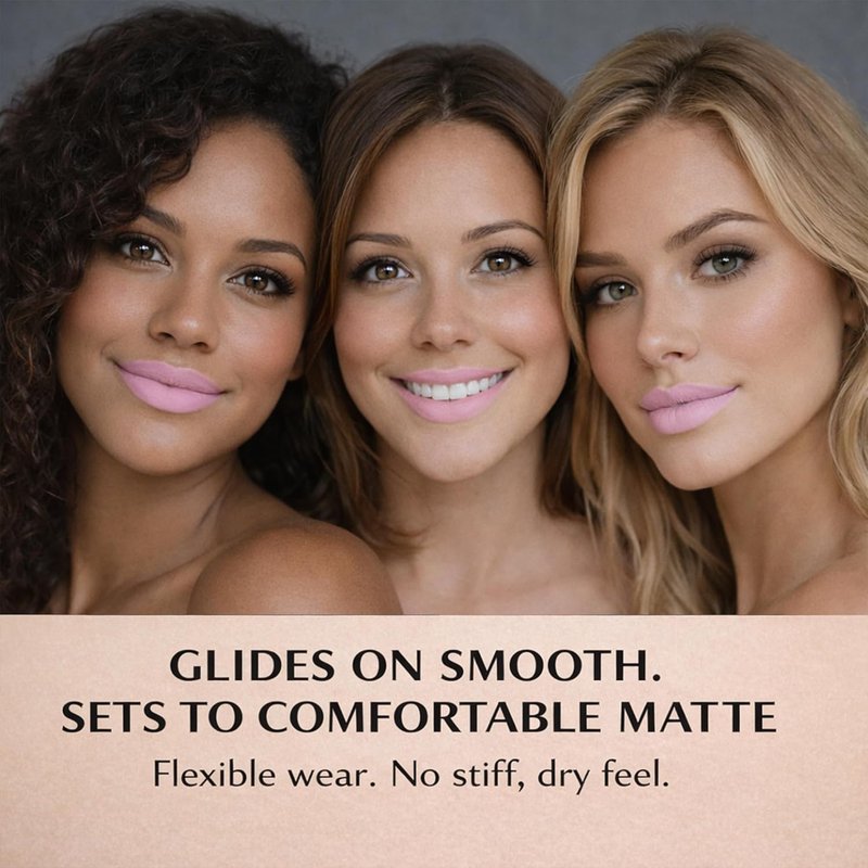 Clara Mynena Soft Pastel Pink Matte Liquid Lipstick - Long-Lasting, Waterproof, No Smudge Formula | All-Day Comfort