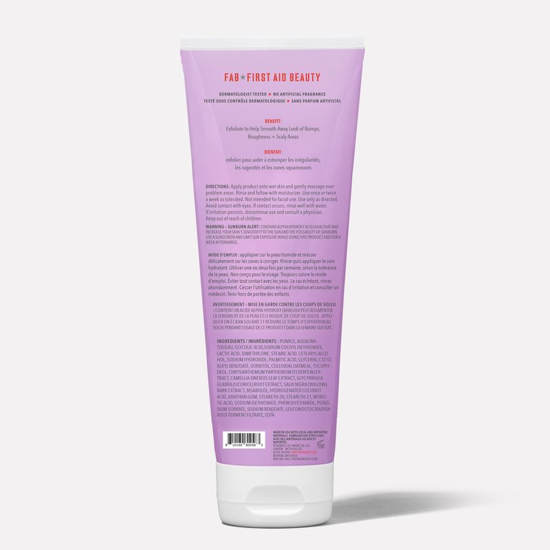 First Aid Beauty - KP Bump Eraser Body Scrub with 10% AHA, Keratosis Pilaris Skin Exfoliater with Glycolic and Lactic acids, Helps Reduce Chicken Skin Bumps, Safe for Sensitive Skin, 10 oz