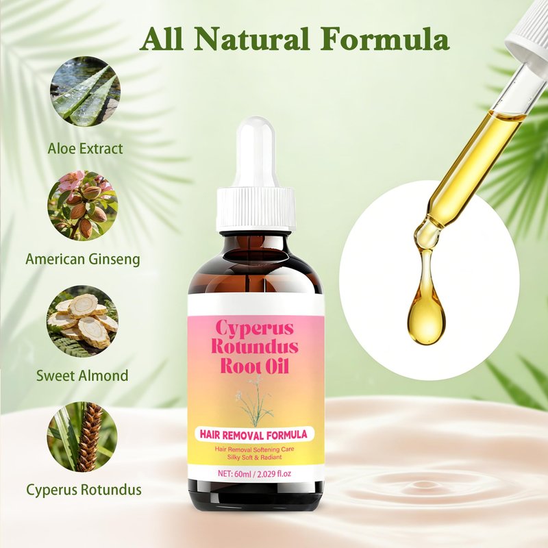 Cyperus Rotundus Root 0il | Cyperus Rotundus Oil for Hair Removal | Hair Reduction | Moisturizes & Soothes The Skin | Suitable for All Skin Types,60ml (1)