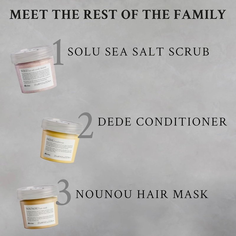 Davines SOLU Shampoo, Deep Cleansing from Accumulation or Residues of Styling Products for Normal to Heavily-Styled Hair - Gives a Refreshed Scalp with Soft & Shiny Strands with Buckwheat, 8.45 Fl Oz