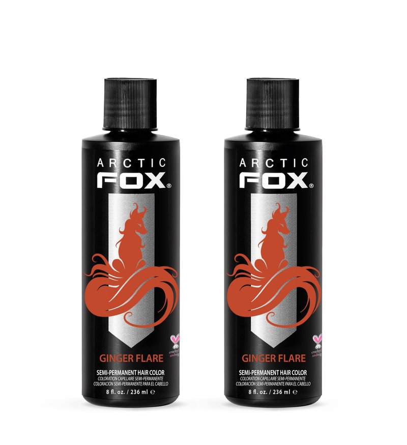 Arctic Fox Semi-Permanent Hair Dye, Vegan & Cruelty-Free, Ammonia-Free, Orange Ginger Flare, Long Lasting, Conditioning, For All Hair Types, 8 Fl Oz (Pack of 2)