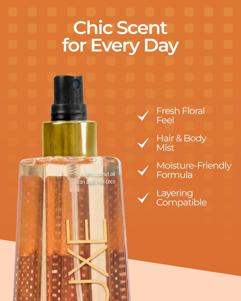 Luxe Perfumery Viva Paris Hair & Body Perfume Mist – Citrus Floral Fragrance with Jasmine, Ylang-Ylang & Patchouli – Hydrating Coconut Oil & Glycerin, Lightweight Daily Mist for Women, 8 Fl Oz