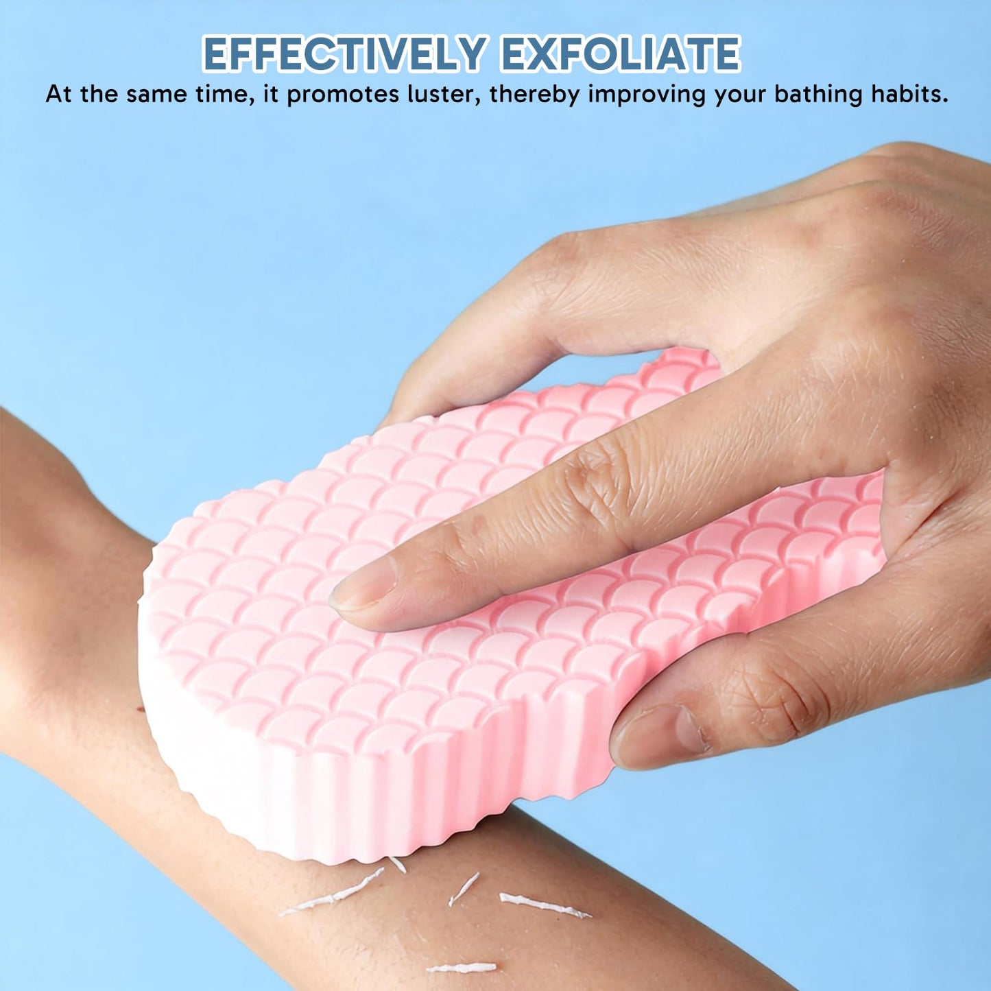 4Pcs Magic Exfoliating Bath Sponge Set, Exfoliating Sponge, Bath Sponges, Includes 2 Exfoliating Sponge and 2 Loofah Scrubbers, Dead Skin Remover for Body, Super Soft Exfoliate Body Scrubber