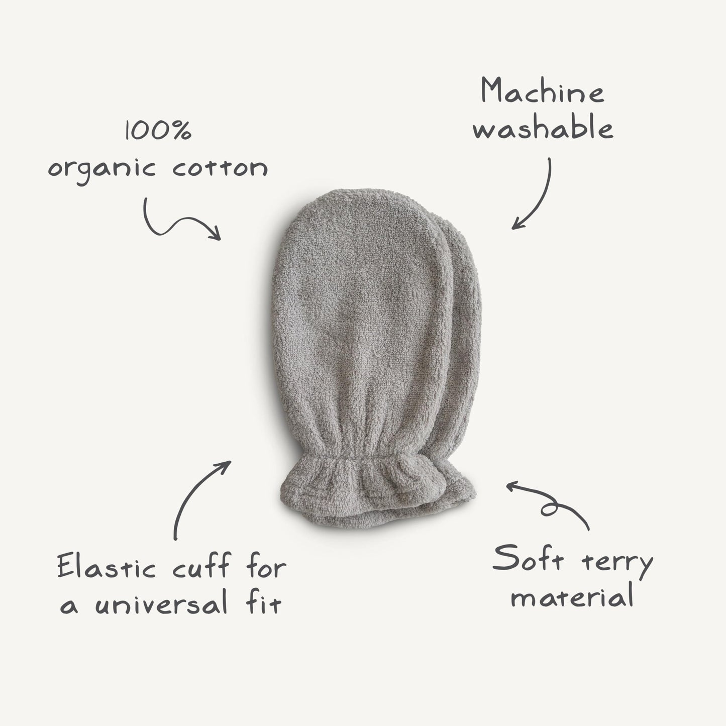 mushie Baby Bath Mitt | Organic Cotton | Pack of 2 (Baby Blue)