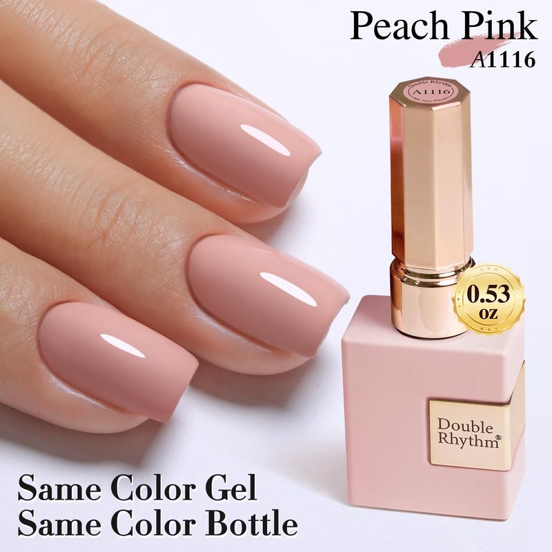 Double Rhythm 15ML Gel Nail Polish Pure Sheer Same Color Same Bottle Soak Off Gel Polish Art Manicure Salon DIY at Home for Women (Pink-A1116)
