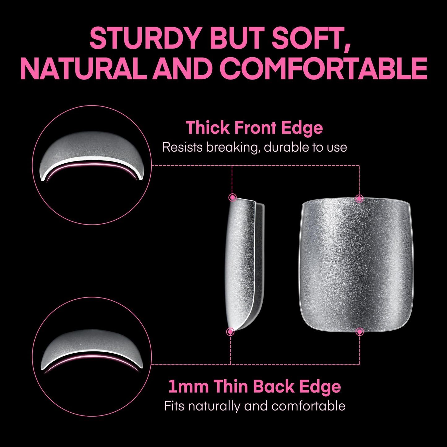 UNA GELLA Square Toe Nail Tips 312Pcs 15Sizes, Full Cover Soft Gel Toes Nail Tip Pre-etched Fake Acrylic Toe Nail Press Ons For Big Toes Nail Extensions Pedicure Home DIY Salon *Tips Only No Tools*