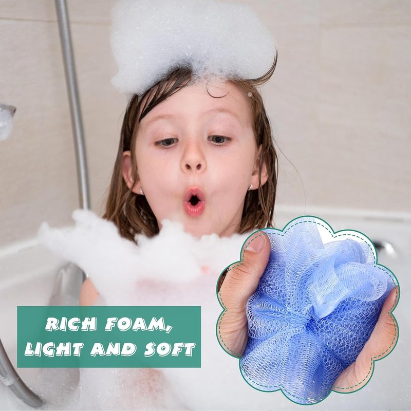 Siifert Bath Sponge Set - 50 Colorful Exfoliating Loofahs for Kids & Adults | Travel-Friendly Body Scrubber Pack