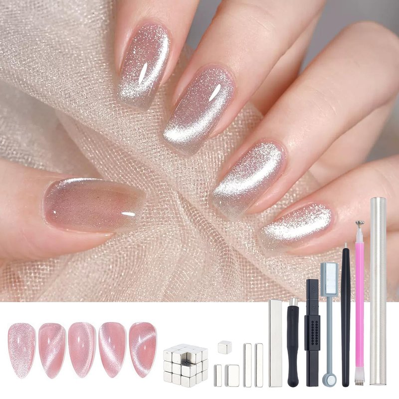 NICENEEDED 38 Pcs Nail Magnet Set, Cat Eye Gel Nail Polish Cat Eye Magnet for Nails, 3D Magnetic Cat Eye Art Cat Eye Magnets Sticks Nail Design Tools Nail Art Accessories