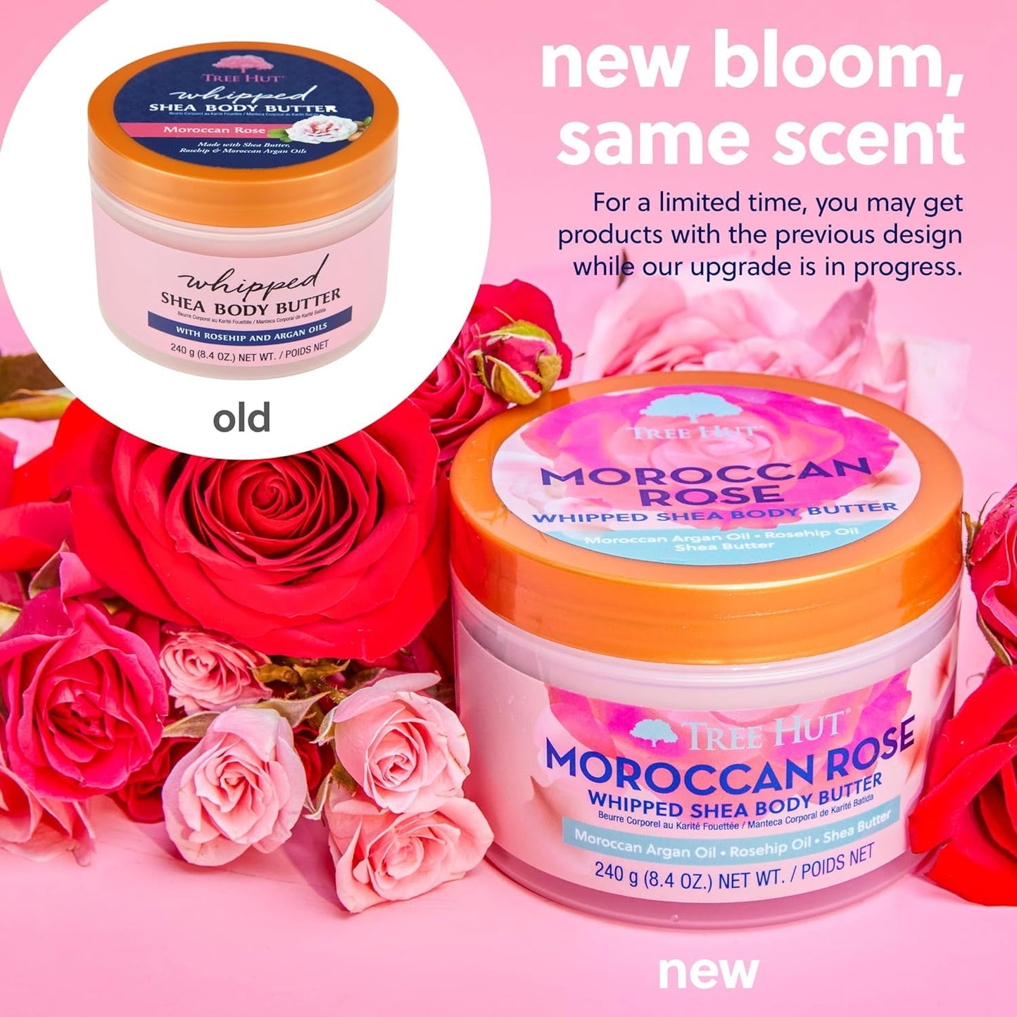 Tree Hut Moroccan Rose Whipped Shea Body Butter - Hydrating Moisturizer for Soft Skin | 8.4 Oz