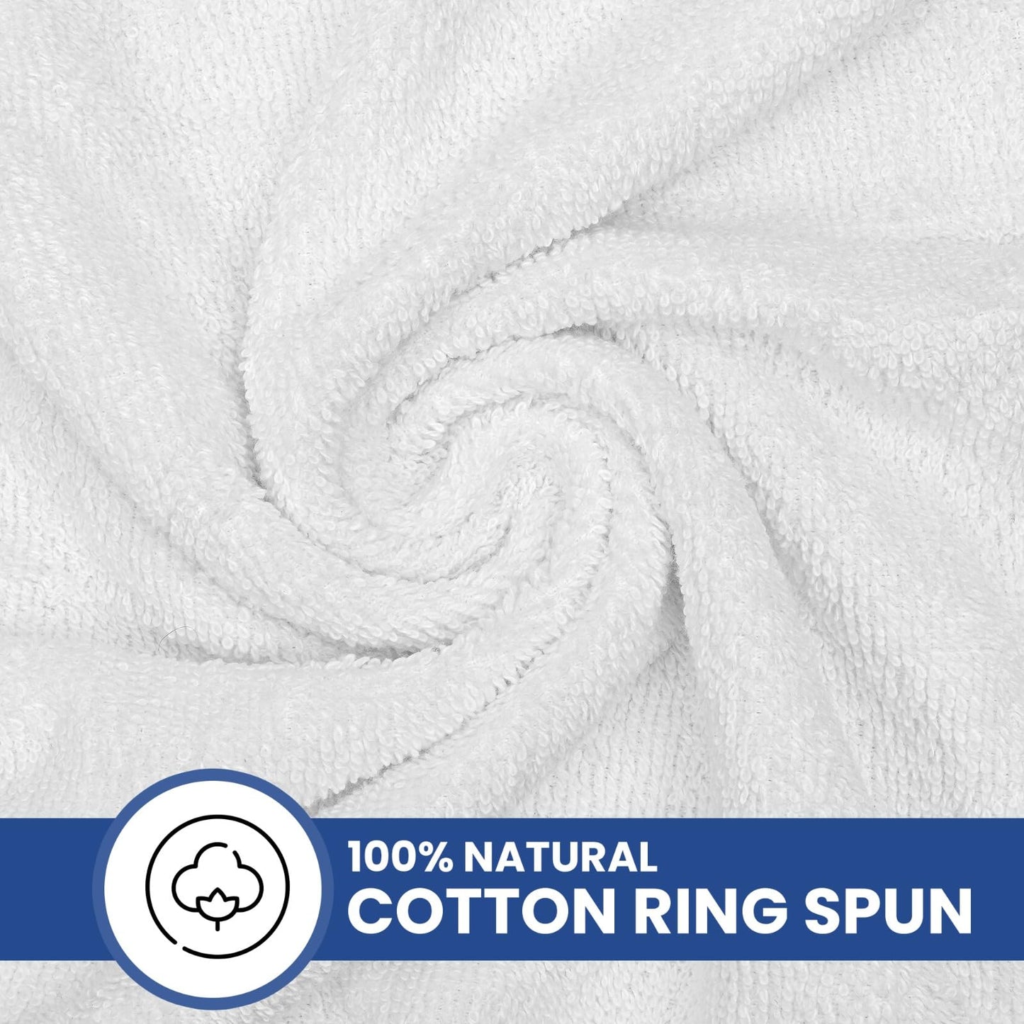 Linteum Textile Supply White Bath Towels Set of 6 Medium 24x48 inches Towels for Bathroom 100% Cotton Ring Spun Bath Towel Soft Quick Dry High Absorbent Towels for Hotel Spa Daily Use, Pools