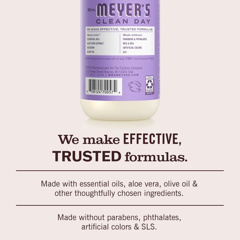 MRS. MEYER'S CLEAN DAY Liquid Hand Soap, Lilac Scent, 12.5 Ounce Bottle (Pack of 3)