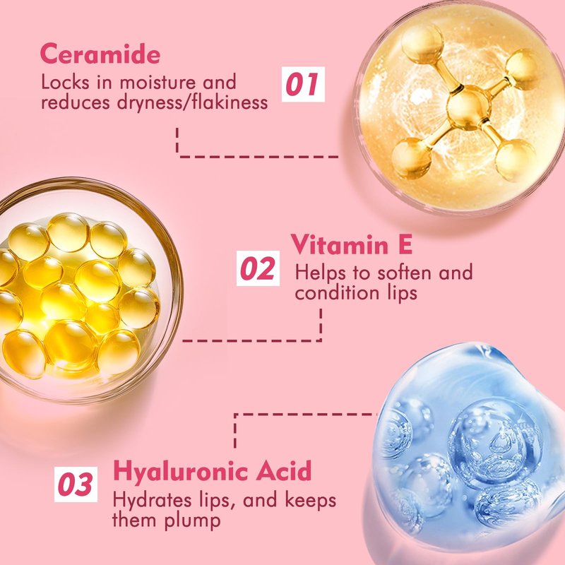KIMUSE 6 Pcs Tinted Lip Butter Hydration Balm Set, 6 Flavored Shades Hydrating Plumping Gloss with Hyaluronic Acid & Vitamin E, Sheer Tint, Non-Sticky | Vegan Lip Care Makeup for Dry Lips & Daily