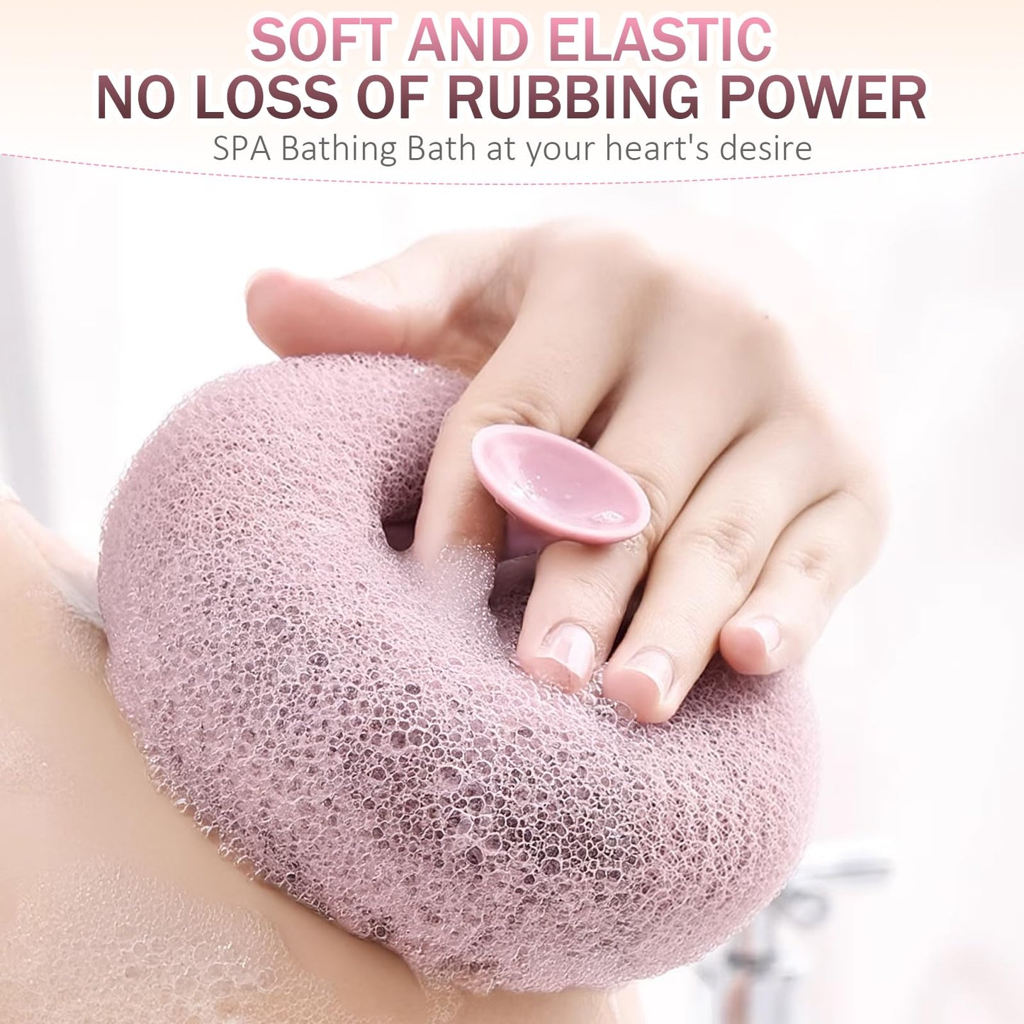 Super Soft Sunflower Suction Cup Bath Ball, 2026 New 2-in-1 Sunflower Bath Ball Exfoliating Bath Sponge Cleaning Brush, Mesh Sponge Pouf Loofah for Women Men Shower (Purple+Green)