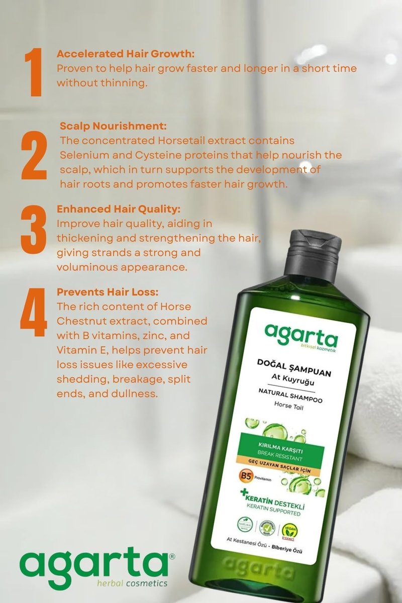 Agarta Horsetail & Keratin Shampoo – Botanical Hair Care Shampoo for Strength & Scalp Balance, Vegan Formula – 14 fl oz
