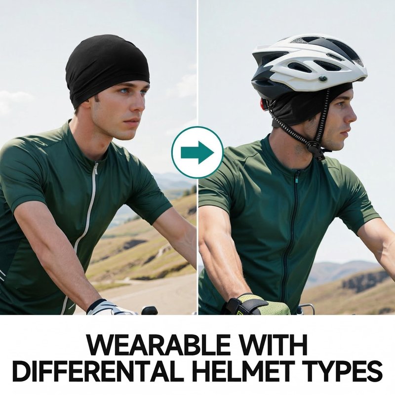 QINGLONGLIN 3Pcs Cooling Skull Cap for Men Women-Lightweight Breathable Beanie Hat, Thin Quick Dry Running Cap for Cycling