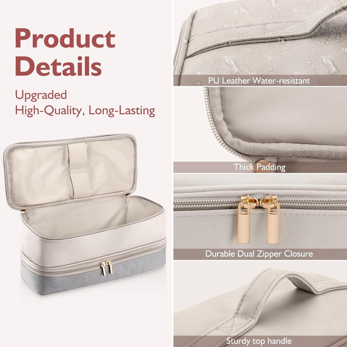 Travel Carrying Case for Hair Dryer - Double-Layer Storage Bag for Shark Flexstyle & Revlon Airwrap | Hair Accessories Organizer