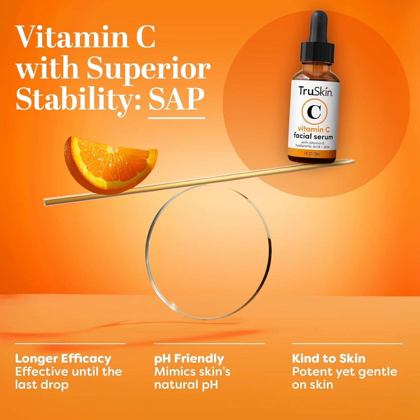 TruSkin Vitamin C Serum - Anti-Aging Face Serum with Hyaluronic Acid & Vitamin E | 1 fl oz for All Skin Types