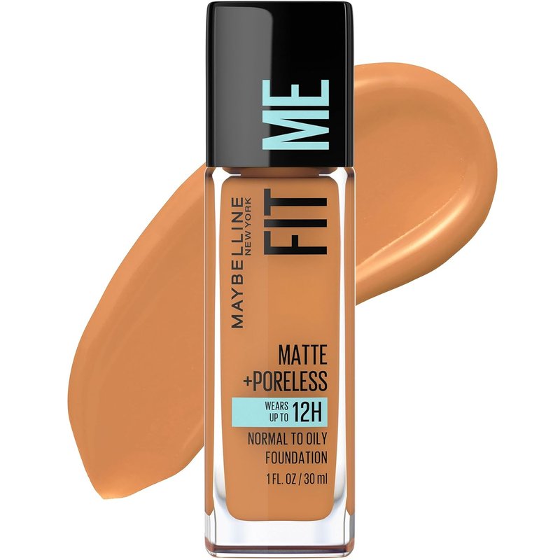 Maybelline Fit Me Matte + Poreless Foundation - Oil-Free, Warm Sun Shade, 1 Count