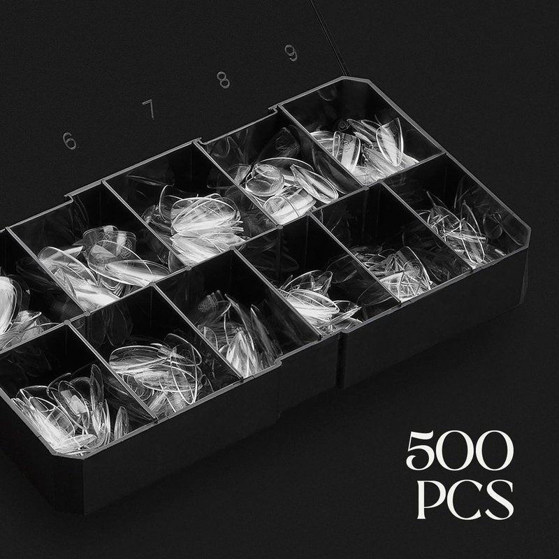 Apres Gel-X® Soft Gel Tip Box | Natural Almond | 500pc Nail Tips, 11 Sizes 00-9, Premium Quality (Natural Almond Short)