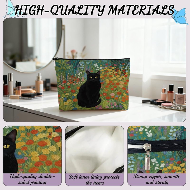 HBOPAN Cat Gifts for Women Makeup Bag, Cats Themed Lady Gift, Gifts for Girls Who Love Cats,Stuff for Teens Girls Daughter Birthday Decorations women Cosmetic Bags (cat8)