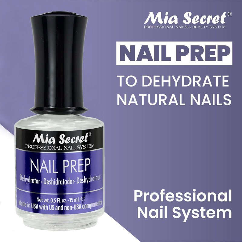 Mia Secret 15 ml Nail Dehydrator and Primer, Acid Free Base Coat Natural Prep Dehydrate & Bond Primer Kit, Acrylic Nail Supplies