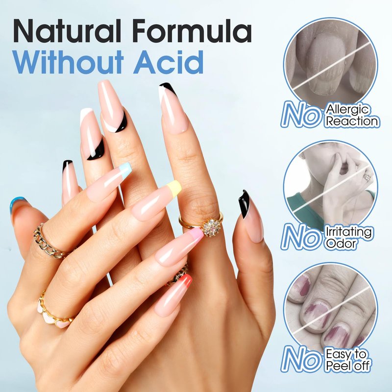 ROSALIND Nail Primer,11 ml Air Dry Acid Free No Lift Bond Primer, Hema-Free Bonder for Gel Polish Nail Supplies Set