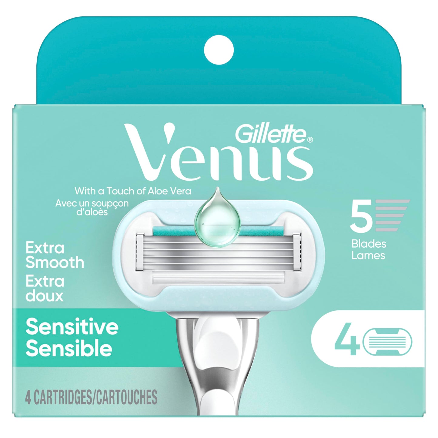 Venus Deluxe Smooth Sensitive Women's Razor Blade Refills, 4 Count, Holiday Gifts for Women