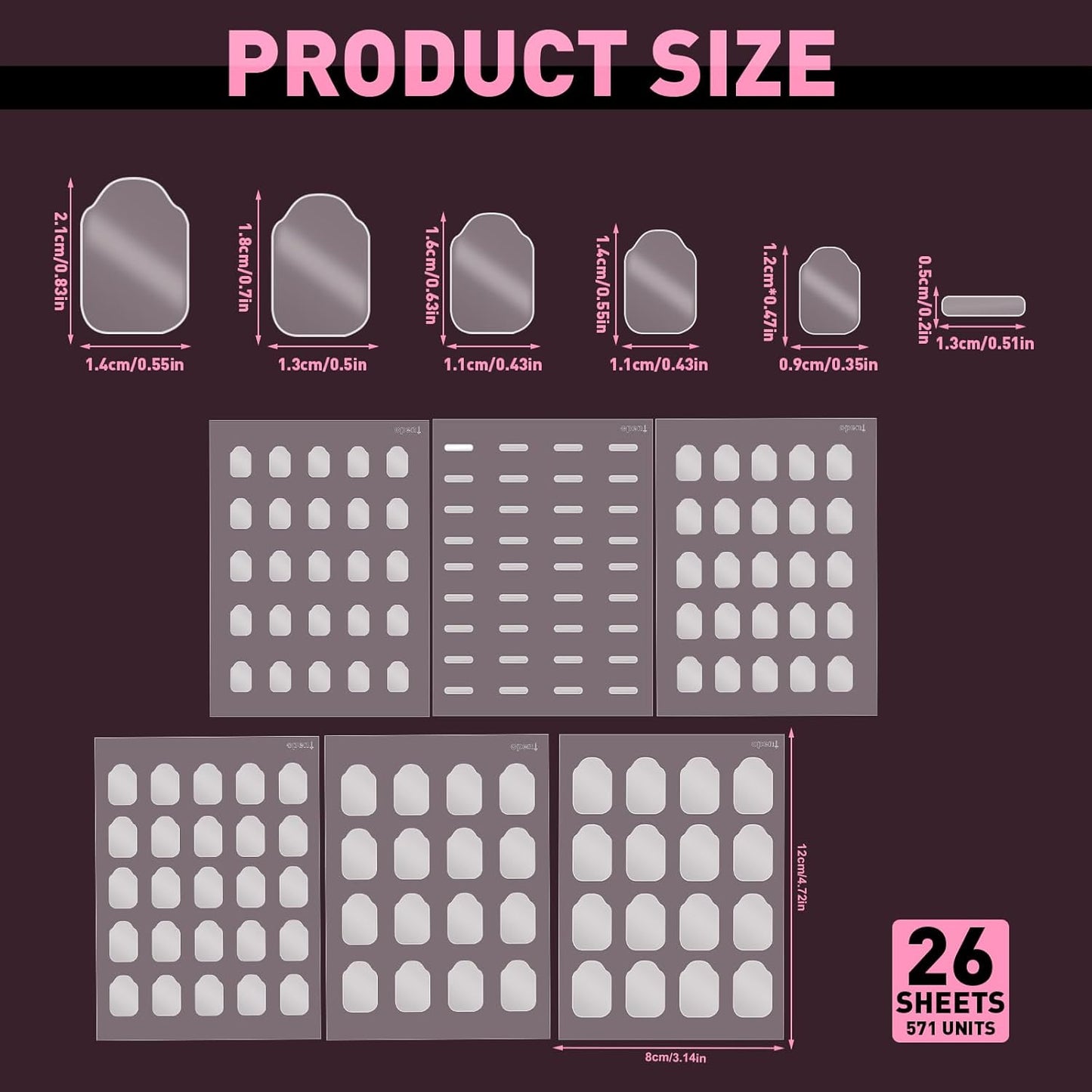 Skiennix Nail Repair Patches - Upgraded Invisible Sheets for Damaged Nails | 571 Units, Easy to Use