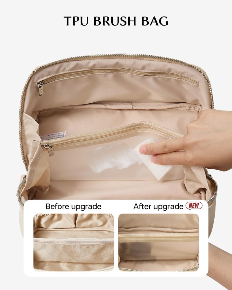 EACHY Personalized Makeup Bag, Travel Cosmetic Bags for Women with Zipper & Handle, Christmas or Birthday Gift for Mom, Wife and Friends