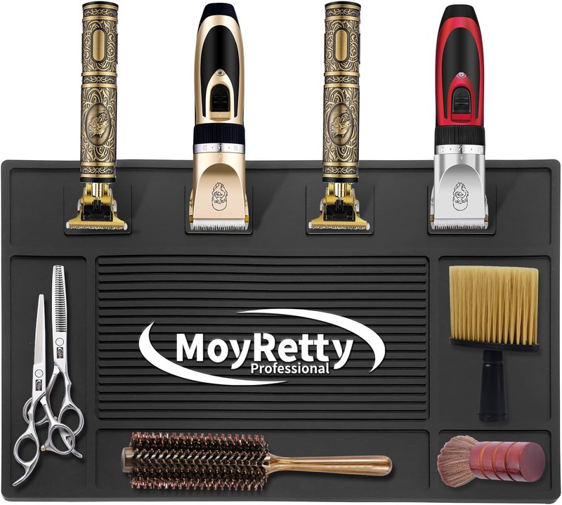 MoyRetty Magnetic Barber Organizer Mat - Professional Anti-Slip Heat-Resistant Silicone Pad | 17.7'' x 11.8''