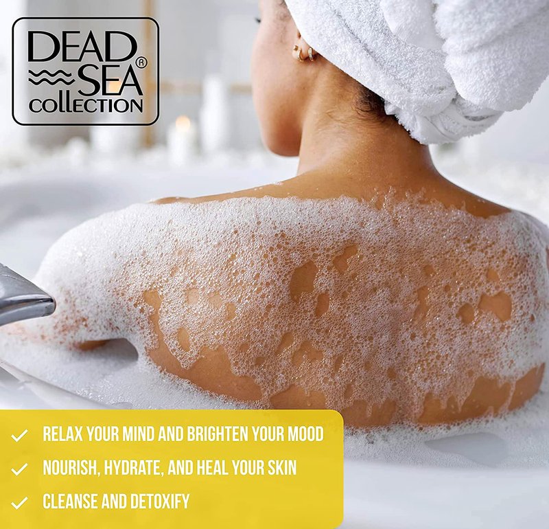 Dead Sea Collection Bubble Bath with Argan for Women and Men - Argan Oil and Pure Dead Sea Minerals - Nourishing and Moisturizing Skin - Pack of 2 (67.6 fl.oz)