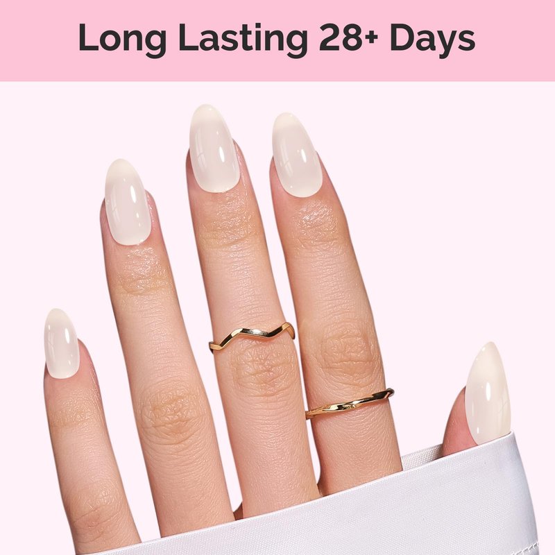 MelodySusie White Gel Nail Polish, 0.5Fl.oz Jeweliver Jelly Gel Polish Translucent Nude Natural Color Sheer Soak Off UV LED Light Cure Gift for Women Girls Nail Art Manicure DIY at Home JFR81