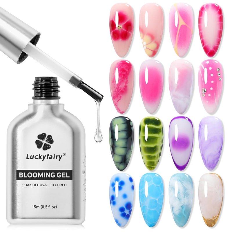 Blooming Gel Nail Polish - Clear 15ml | UV LED Nail Art for Spring Floral Designs & Marble Effects