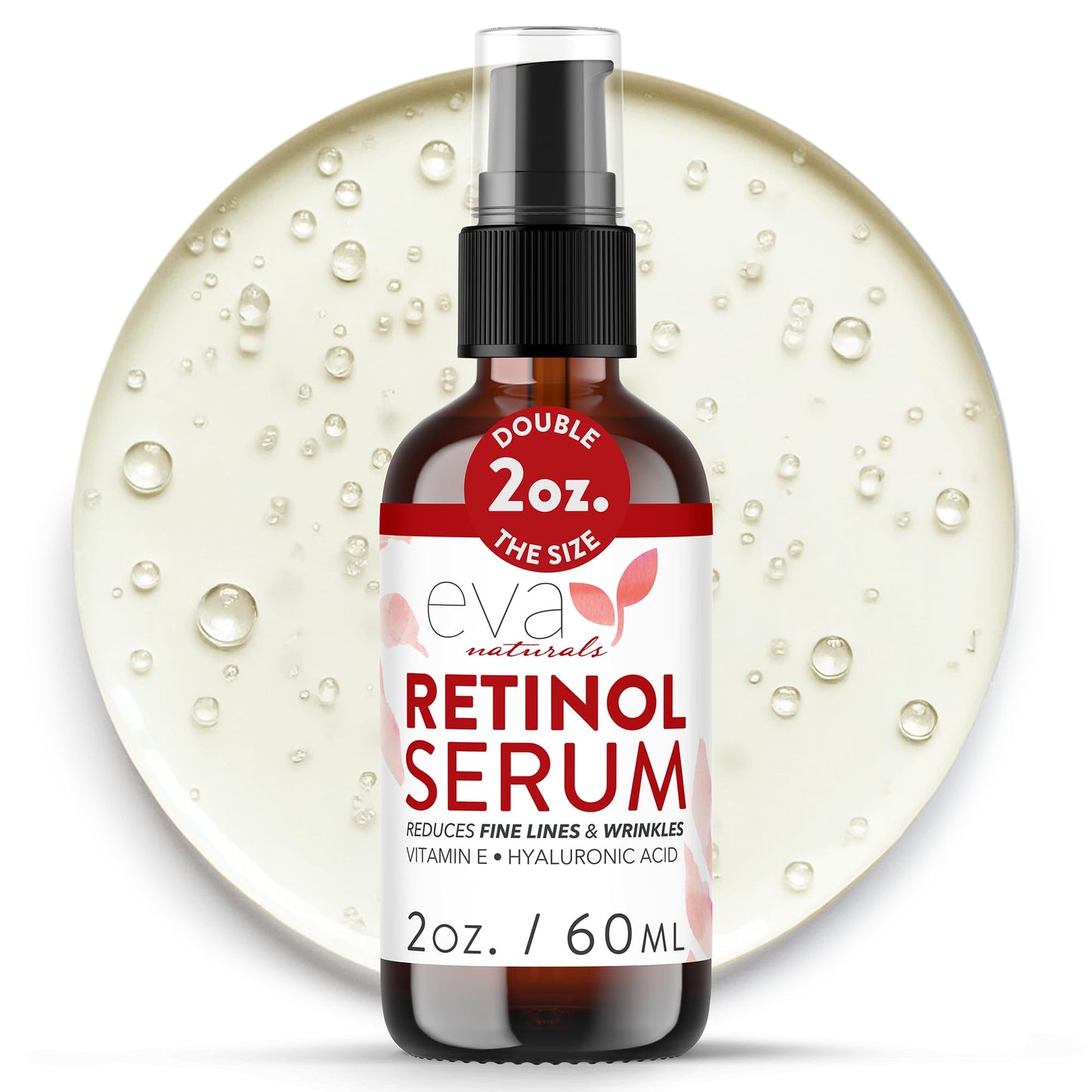 Retinol Serum for Face with Hyaluronic Acid – Lightweight Night Serum for Smoother, Radiant-Looking Skin – Improves the Appearance of Fine Lines & Uneven Tone – 2 oz