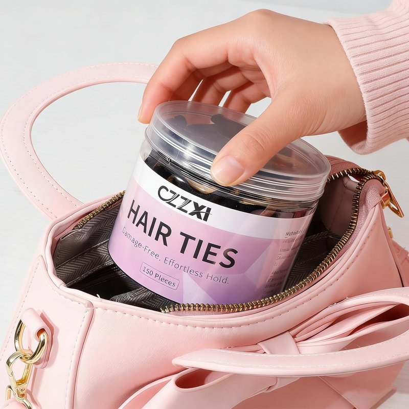 CZZXI Hair Ties - 150Ct No Damage Seamless Elastic Ponytail Holders for Fine Hair | Soft Nylon, Multi-Color
