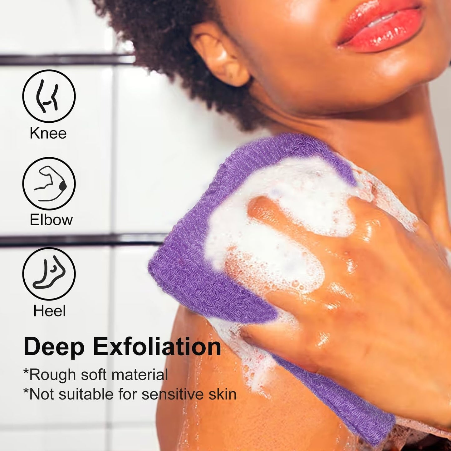 THURLADY African Exfoliating Net Sponge, 2 Pack Exfoliating Body Back Scrubber Bath Sponge for Shower, Exfoliating Washcloth Loofah Towel, Full-Body Gentle Cleansing & Daily Exfoliation, Navy Yellow
