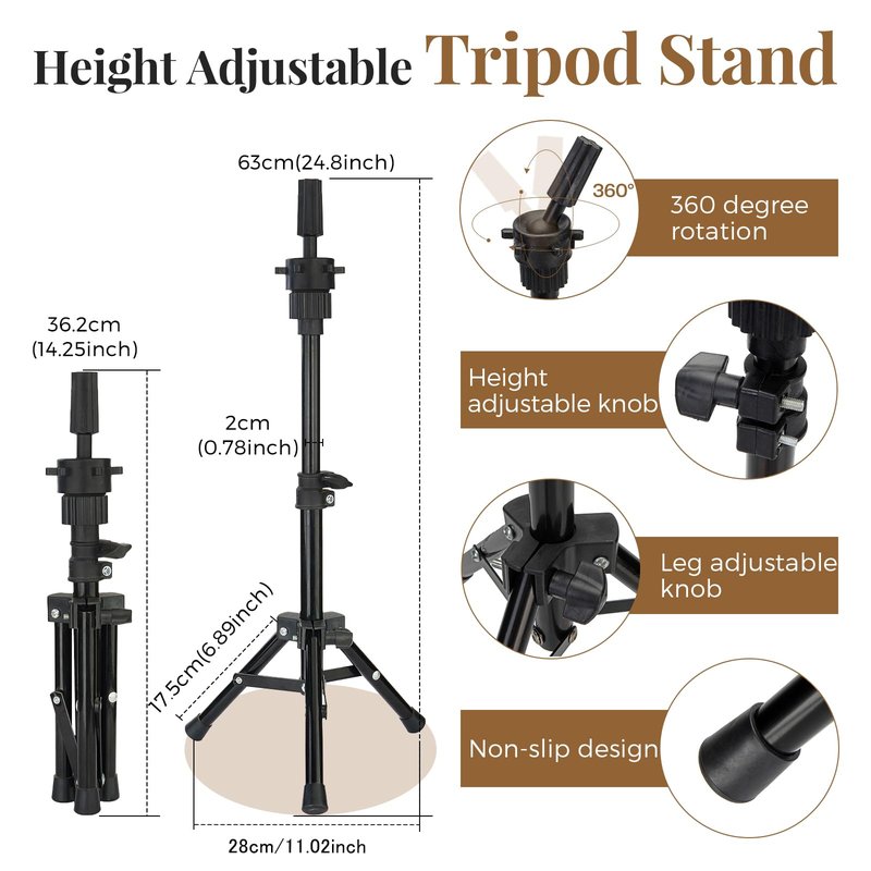 Mannequin Head 80% Human Hair with Tripod Stand,28 Inch Make up Cosmetology Manikin Practice Doll Head,Braiding Hairdressing Head with Table Clamp + DIY Hair Styling Set