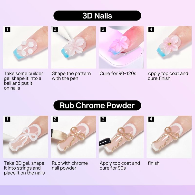 MIZHSE 3D Gel Nail Art - Non-Sticky Sculpting Gel for Home Manicure | 30g UV LED Soak Off