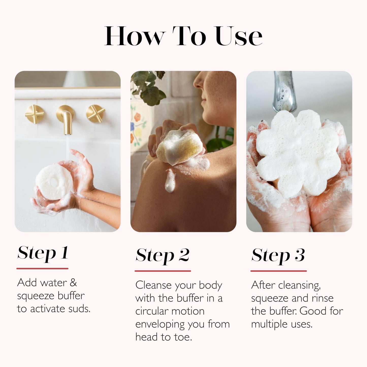 Spongellé Beach Grass Daisy Spongette Bath Sponge | Built-in Body Wash & Body Scrubber, Shower Loofah Sponge for Women, Travel Essentials | 7+ uses
